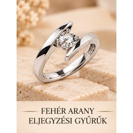 FEHÉR arany eljegyzési gyűrűk