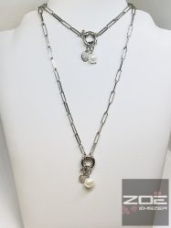 EZÜST , olasz nyaklánc-karlánc szett kis medálokkal    Ag14864