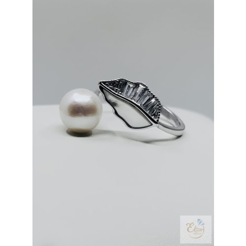 IGAZGYÖNGY EZÜST GYŰRŰ