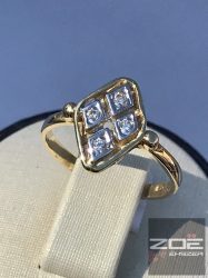 Sára-fehér arany női köves gyűrű Au 245