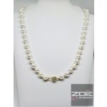 AKOYA, SÓS VÍZI IGAZGYÖNGYSOR, NYAKÉK  ARANY ZÁRRAL  8mm  R3853