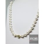 AKOYA, SÓS VÍZI IGAZGYÖNGYSOR, NYAKÉK  ARANY ZÁRRAL  8mm  R3853