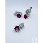 Valódi RUBIN köves ezüst szett - füli, gyűrű, medál szett        Ag16051