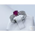 Valódi RUBIN köves ezüst szett - füli, gyűrű, medál szett        Ag16051