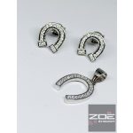 EZÜST PATKÓ SZETT, köves - füli, medál    Ag 14708