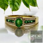 SMARAGD és BRILL -  EXKLUZÍV sárga arany gyűrű     Au 4645