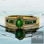 SMARAGD és BRILL -  EXKLUZÍV sárga arany gyűrű     Au 4645