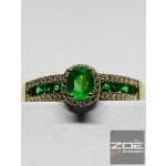 SMARAGD és BRILL -  EXKLUZÍV sárga arany gyűrű     Au 4645