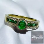 SMARAGD és BRILL -  EXKLUZÍV sárga arany gyűrű     Au 4645
