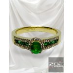 SMARAGD és BRILL -  EXKLUZÍV sárga arany gyűrű     Au 4645