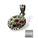 EZÜST, NAVARATNA TALIZMÁN,MEDÁL   kör   Ag12749