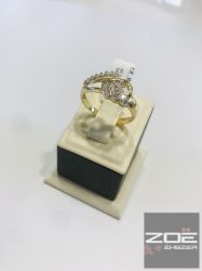 Sárga arany, cirkónia köves női gyűrű     (65-ös méret)          Au 2533