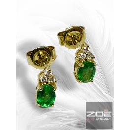   SMARAGD és BRILL - exkluzív sárga arany fülbevaló   Au46464