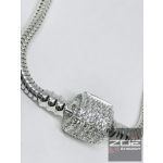 Ezüst "pandora" stílusú karlánc, köves kapoccsal - 20cm, Ag11002