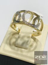 Sárga arany női gyűrű, cirkónia kövekkel   Au835