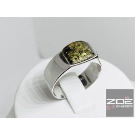 BOROSTYÁN EZÜST GYŰRŰ - ZÖLD BOROSTYÁNNAL  Ag10890