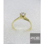 SÁRGA ARANY EGY KÖVES SZOLITER ELJEGYZÉSI GYŰRŰ    au 2596