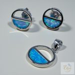 "BLUE HARMONY" - világoskék szintetikus OPÁL SZETT    Ag17407