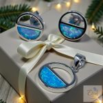 "BLUE HARMONY" - világoskék szintetikus OPÁL SZETT    Ag17407