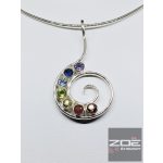 EZÜST , spirál alakú CSAKRA MEDÁL  Ag8716