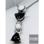 Fekete-fehér ACHÁT NYAKÉK ÉS FÜLI