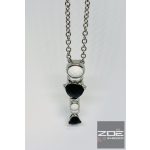 Fekete-fehér ACHÁT NYAKÉK ÉS FÜLI