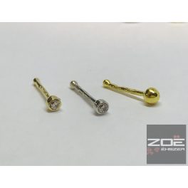  ARANY ORR PIERCING, sárga és fehér aranyból : köves és kő nélküli  golyó