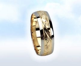 Fehér-sárga arany karikagyűrű: "BAROKK ÁLOM"