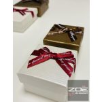 ÉKSZERDOBOZ, Gyöngyház fényű, masnis   (piros és barna változat) - gyűrűs