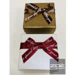 ÉKSZERDOBOZ, Gyöngyház fényű, masnis   (piros és barna változat) - gyűrűs