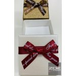 ÉKSZERDOBOZ, Gyöngyház fényű, masnis   (piros és barna változat) - gyűrűs