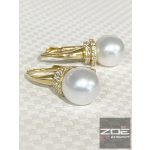 IGAZGYÖNGY ARANY FÜLBEVALÓ, kövekkel  Au3260