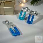 BLUE HARMONY - KÉK szintetikus OPÁL szett (FÜLBEVALÓ ÉS MEDÁL)    Ag17408