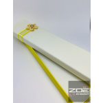 ÉKSZERDOBOZ sárga-fehér, virágos ,LÁNCOK,KARLÁNCOK