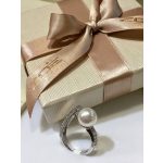 Igazgyöngy ezüst gyűrű , cirkónia kövekkel Ag 3526(122.)