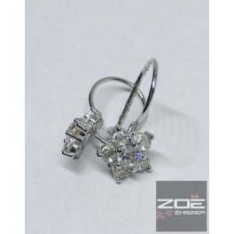   Fehér arany gyerek fülbevaló, virág , cirkóniákkal Au2790