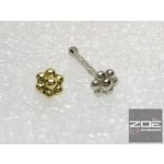 ARANY PIERCING sárga és fehér aranyból, virág 