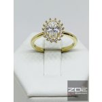 SÁRGA ARANY NŐI KLASSZIKUS KÖVES GYŰRŰ  au4417