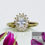 SÁRGA ARANY NŐI KLASSZIKUS KÖVES GYŰRŰ  au4417