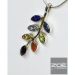 EZÜST LEVÉL ALAKÚ CSAKRA MEDÁL 