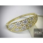 Sárga -fehér arany karreif, áttört virág mintával   au1798