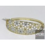 Sárga -fehér arany karreif, áttört virág mintával   au1798