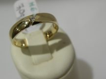 Sárga arany karikagyűrű 1 kővel " CLASSIC"
