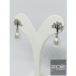 EZÜST IGAZGYÖNGY-ÉLETFA FÜLBEVALÓ   Ag13288