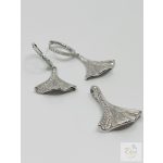 GINGKO BILOBA ezüst szett, fülbevaló lánc és medál        Ag16740