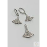 GINGKO BILOBA ezüst szett, fülbevaló lánc és medál        Ag16740