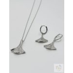 GINGKO BILOBA ezüst szett, fülbevaló lánc és medál        Ag16740
