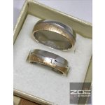 ROZÉ-FEHÉR KARIKAGYŰRŰ,FÉNYES-MATT - L144VF